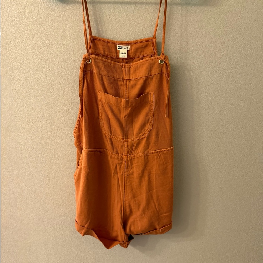 Billabong Orange Short Overalls Romper